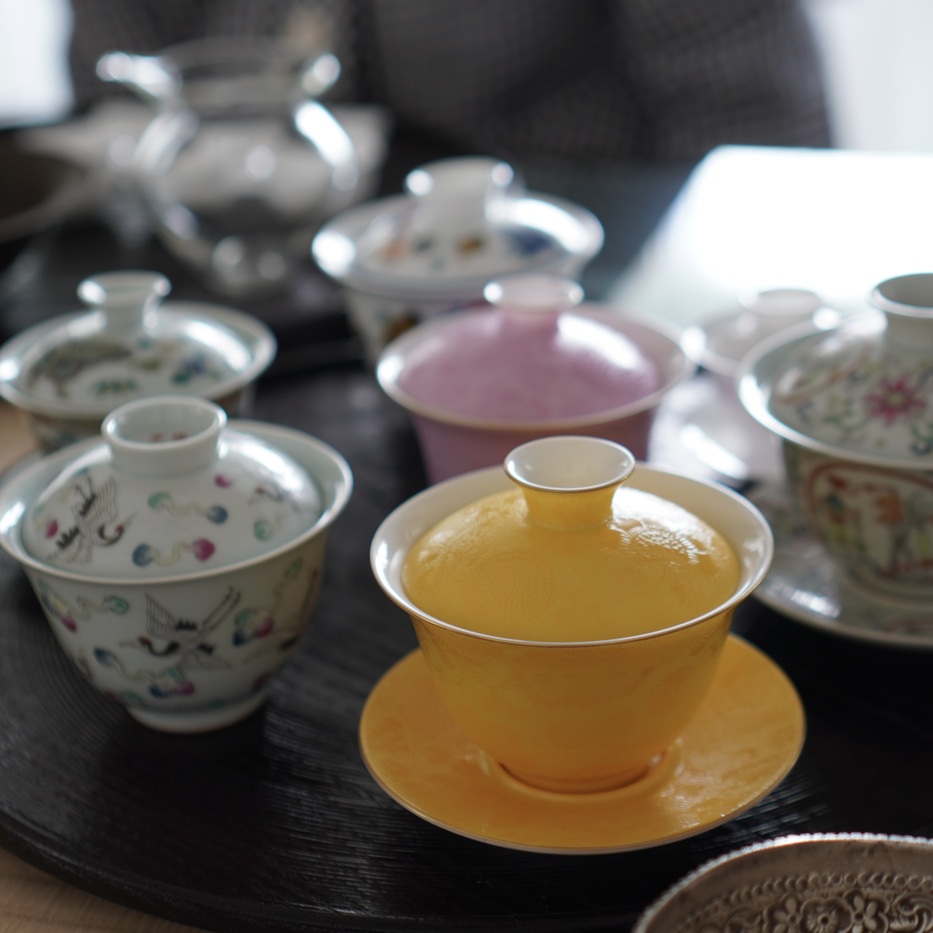 中国茶の茶器セット（景徳鎮の蓋碗）